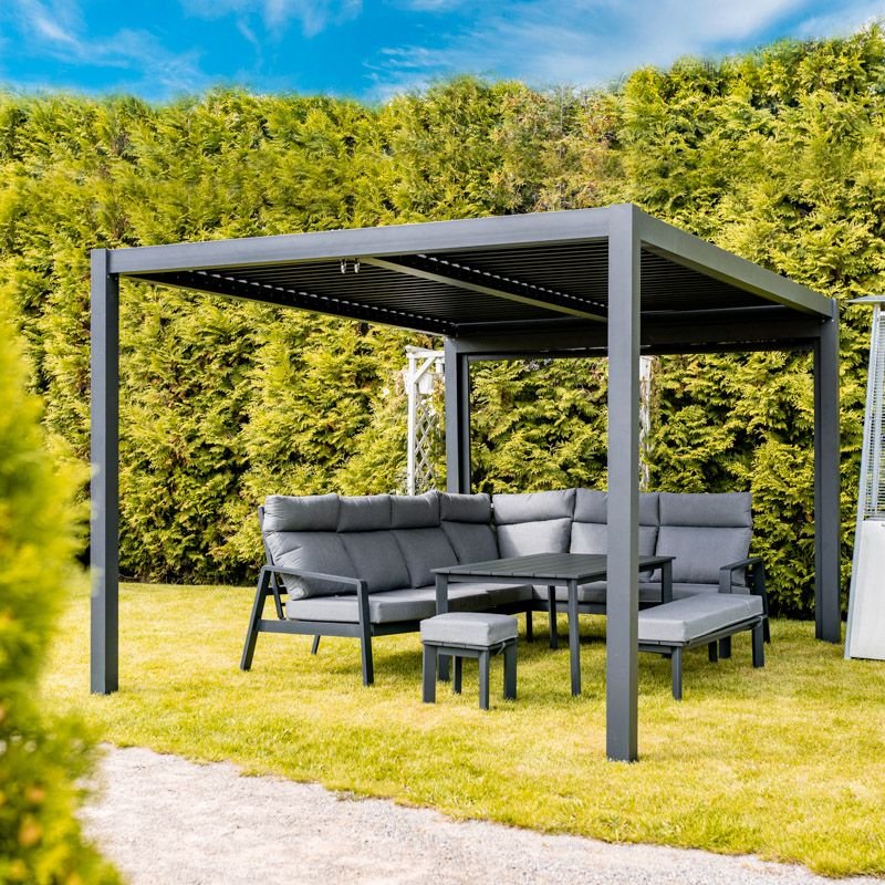 Prabangi lauko pavėsinė 3 x 4 m aliuminio