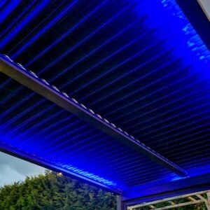 Prabangi terasinė pavėsinė 5,8 x 3 m antracitas su LED