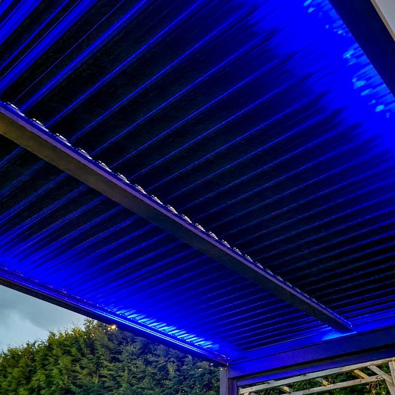 Prabangi terasinė pavėsinė 5,8 x 3 m antracitas su LED