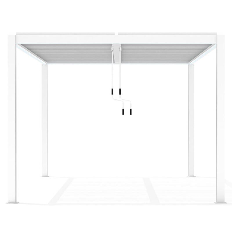 Liukso terasos pavėsinė 3 x 3 m balta su LED