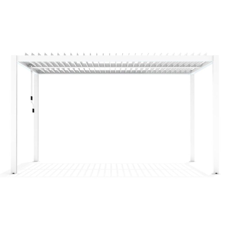 Liukso terasos pavėsinė 3 x 3 m balta su LED