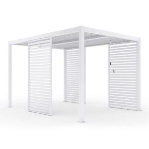 Liukso terasos pavėsinė 3 x 3 m balta su LED