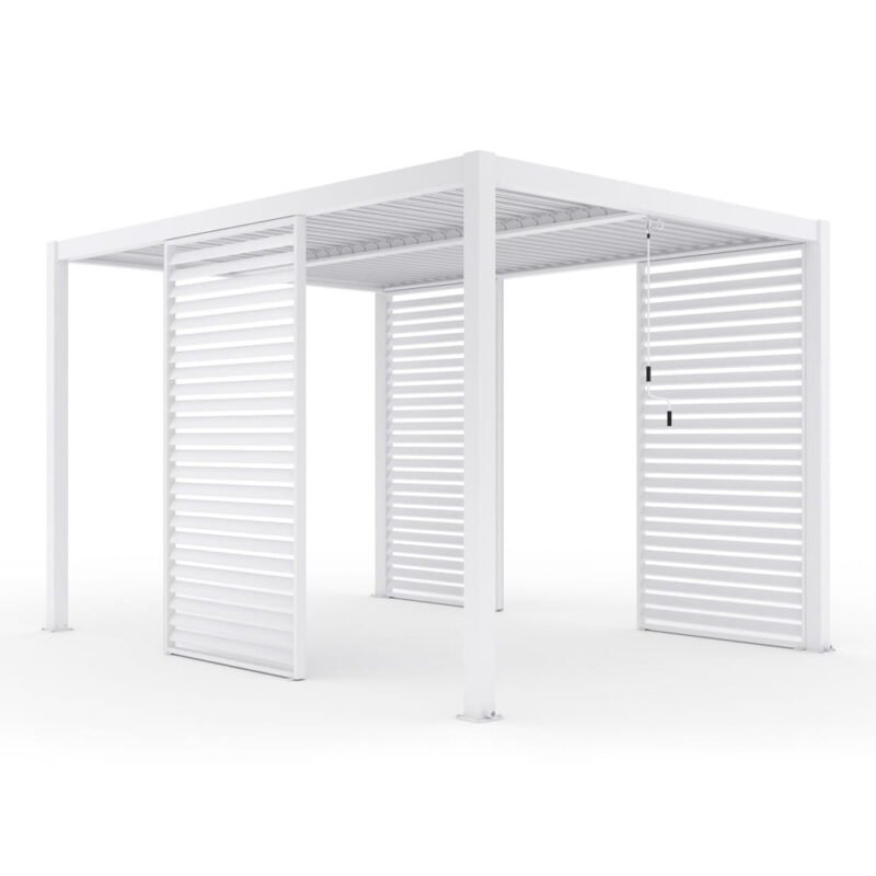 Liukso terasos pavėsinė 3 x 3 m balta su LED