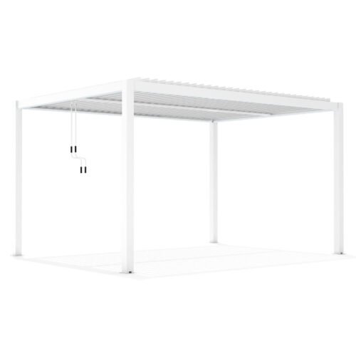 Liukso terasos pavėsinė 3 x 3 m balta su LED