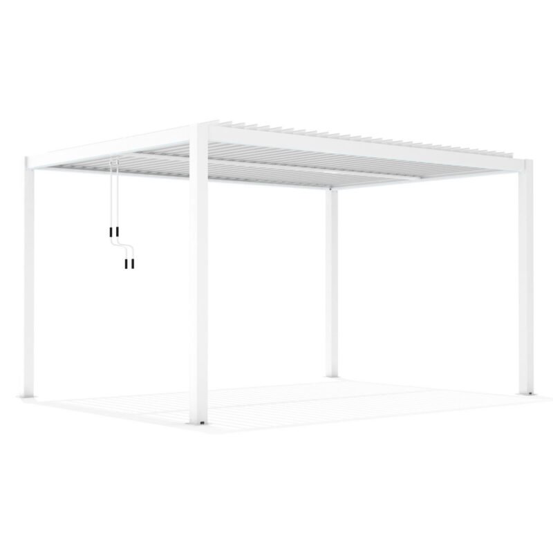 Liukso terasos pavėsinė 3 x 3 m balta su LED