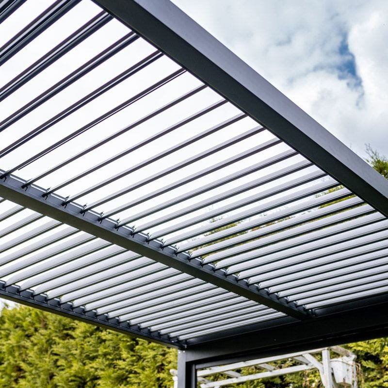 Prabangi terasinė pavėsinė 5,8 x 4 m antracito su LED