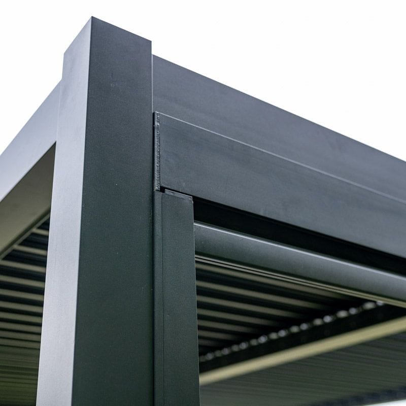 Prabangi terasinė pavėsinė 5,8 x 4 m antracito su LED