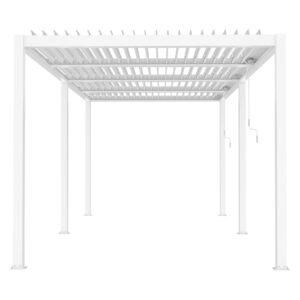 Liukso terasos pavėsinė 5,8 x 4 m balta su LED