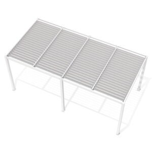 Liukso terasos pavėsinė 5,8 x 4 m balta su LED