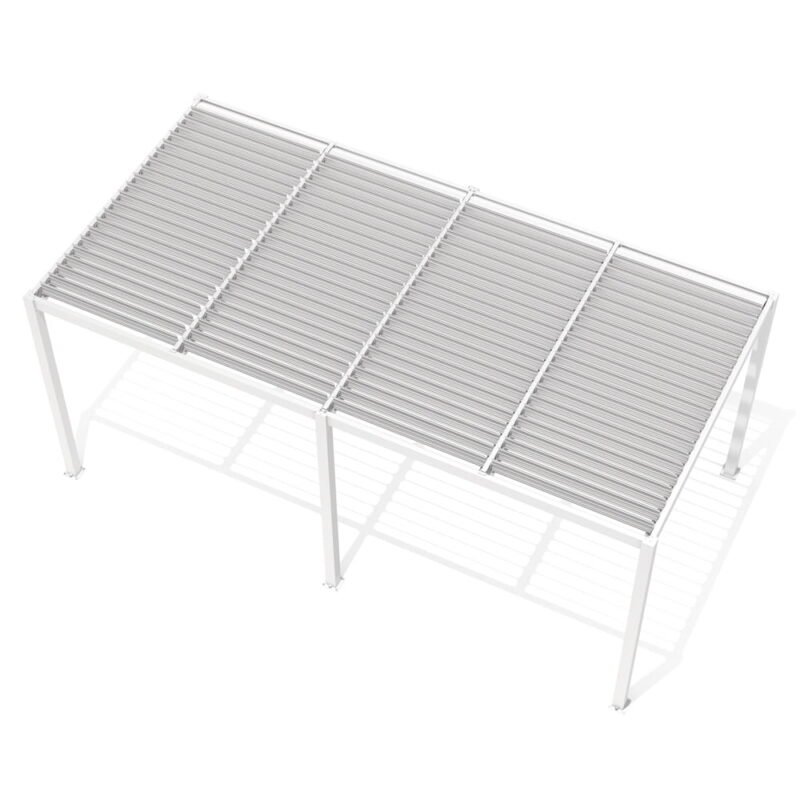 Liukso terasos pavėsinė 5,8 x 4 m balta su LED