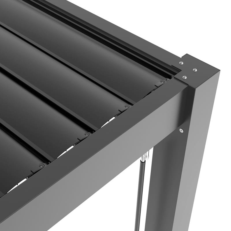 Prabangi terasinė pavėsinė 7,8 x 3 m antracitas su LED