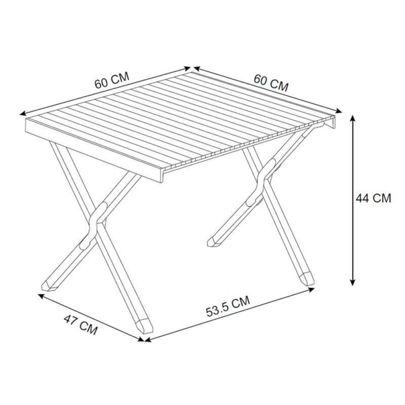 Drevo stovyklavimo stalas 60 cm