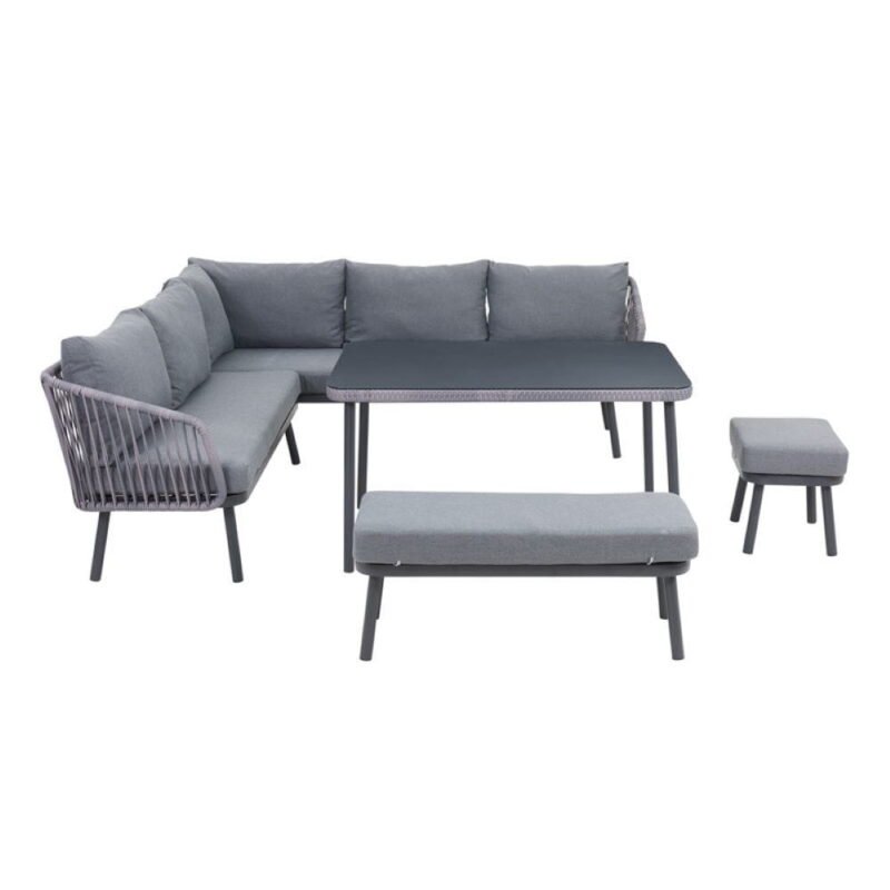 Safira lauko baldai su kampine sofa