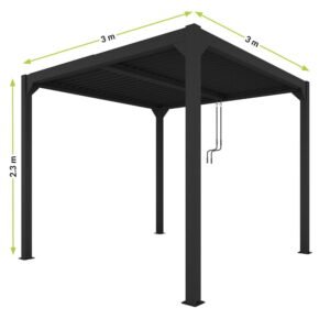 Prabangi laukopavėsinė 3 x 3 m aliuminio