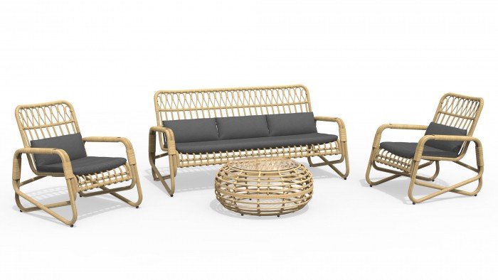 Willow Natural CS 2 lauko baldai su kavos staliuku