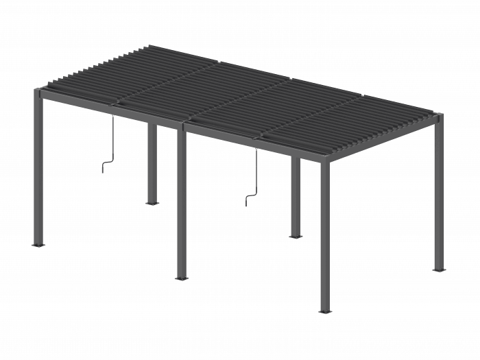 Prabangi terasinė pavėsinė 5,8 x 3 m antracito