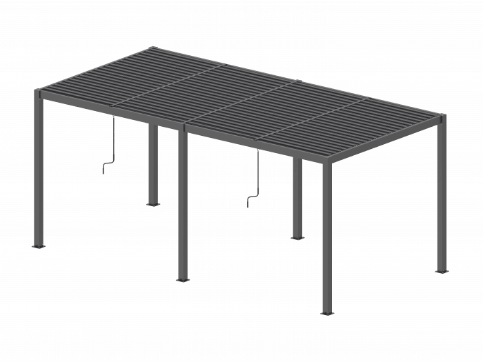 Prabangi terasinė pavėsinė 5,8 x 3 m antracito