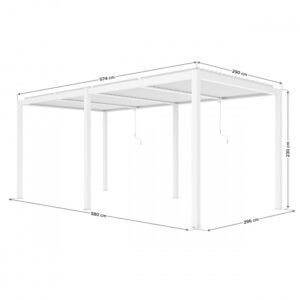 Liukso terasos pavėsinė 5,8 x 3 m balta