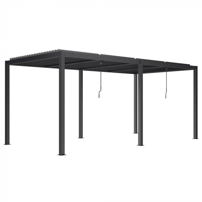 Prabangi terasinė pavėsinė 7,8 x 3 m antracito