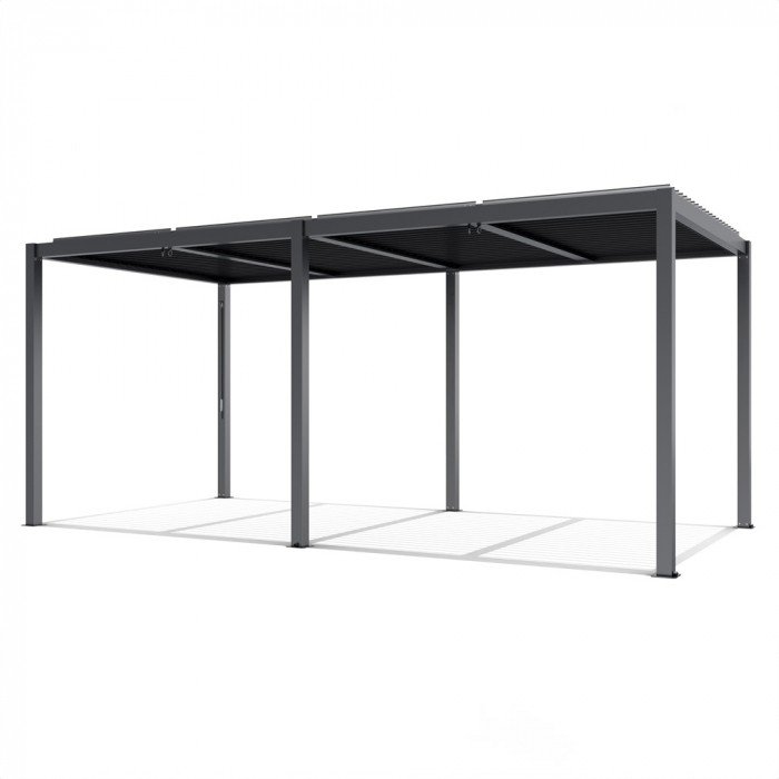 Prabangi terasinė pavėsinė 7,8 x 3 m antracito