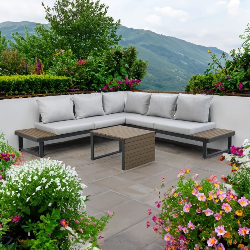 Marbella lauko baldai su kampine sofa