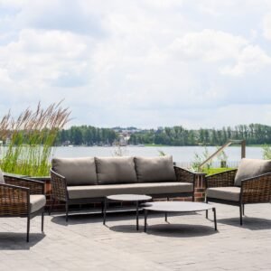 Dviejų Cora Anthracite stalų rinkinys 40x47 cm / 100x29 cm