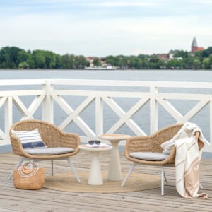Beige garden chair Bati 82x70x47 cm by Miloo Home