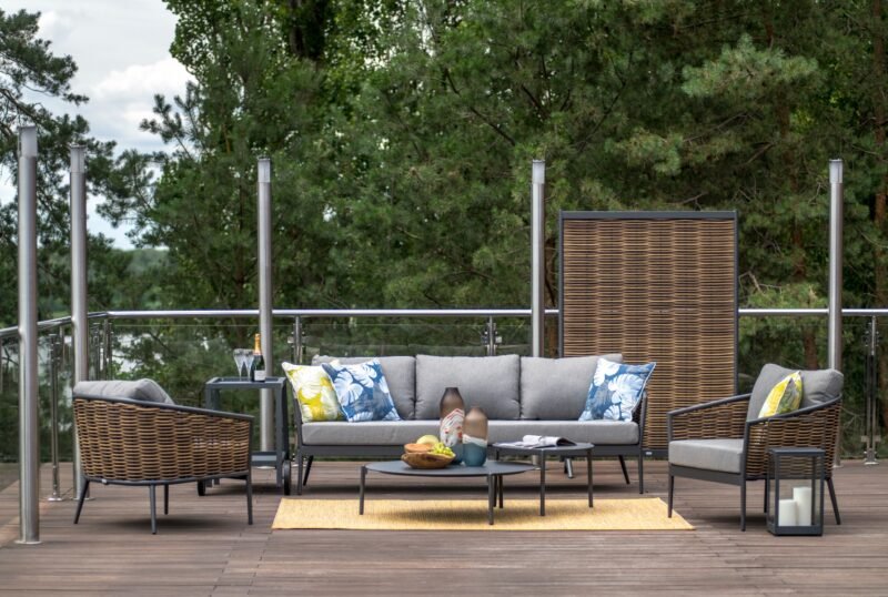 Dviejų Cora Anthracite stalų rinkinys 40x47 cm / 100x29 cm