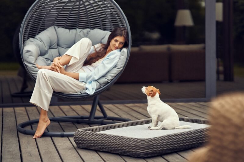 Dog bed outdoor M Maje Grey 60x50x10cm Miloo Home