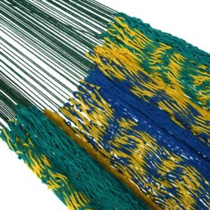 Hammock Alicante in blue-green-yellow 200x100cm by Miloo Home