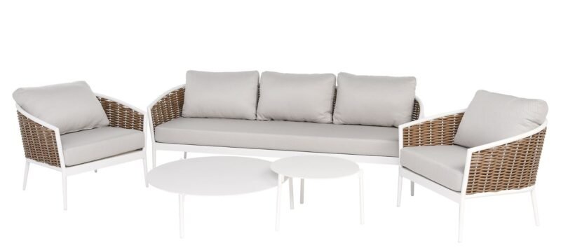 Dviejų Cora White stalelių rinkinys 40x47 cm / 100x29 cm