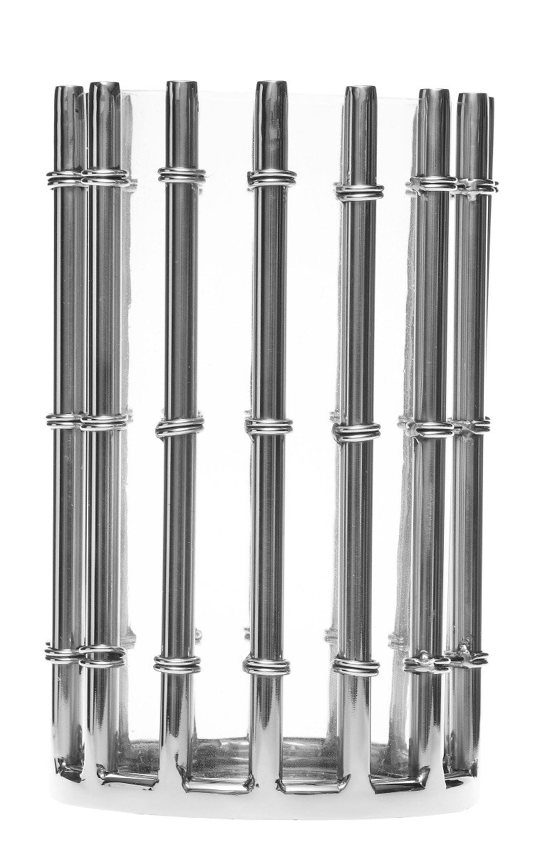 Lantern Pillar 13x13x21cm silver