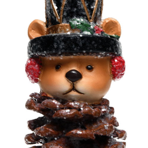 Pinecone Bear Pendant 4x4x8cm