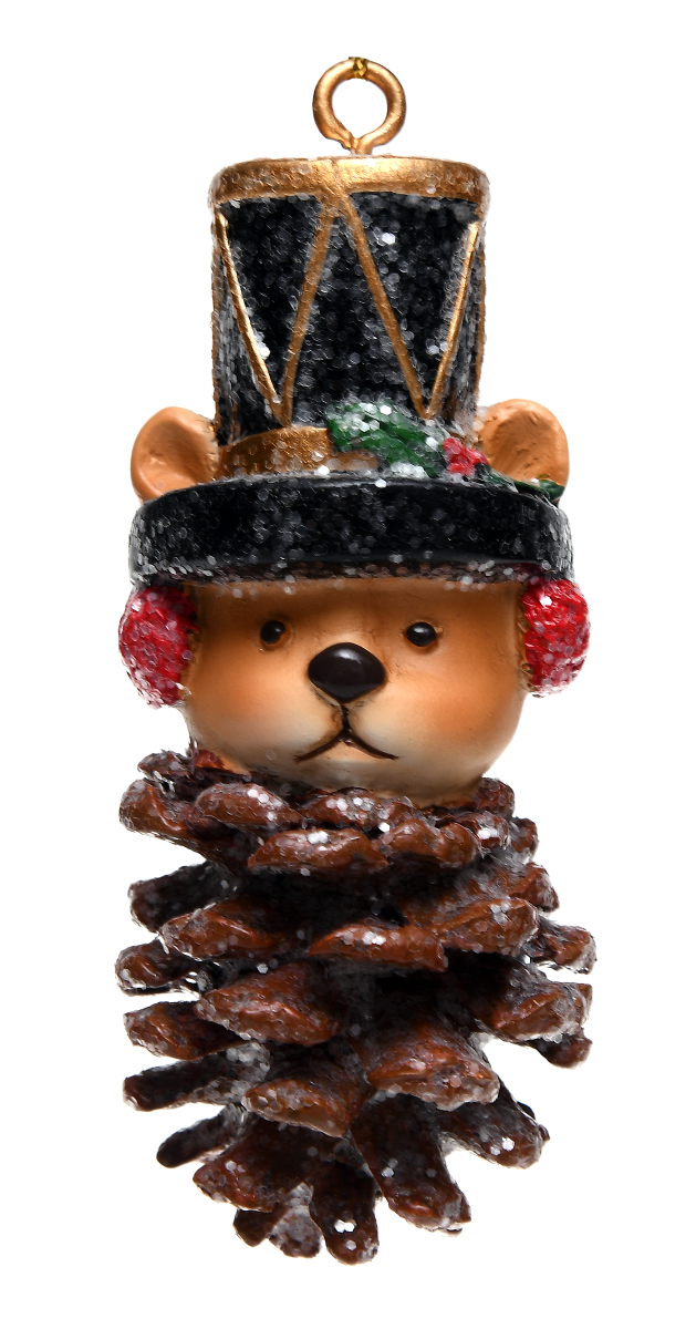 Pinecone Bear Pendant 4x4x8cm