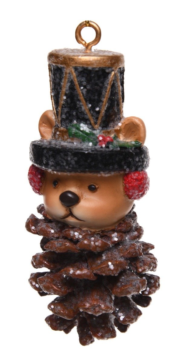 Pinecone Bear Pendant 4x4x8cm