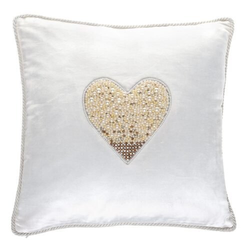 Pearl Heart Cushion 45x45 cm