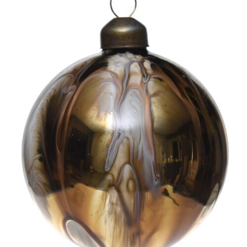 Bauble 8cm marble gold