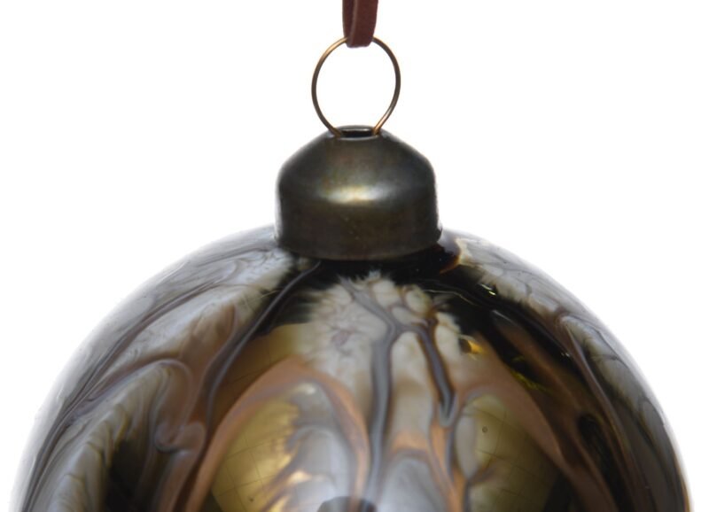Bauble 8cm marble gold