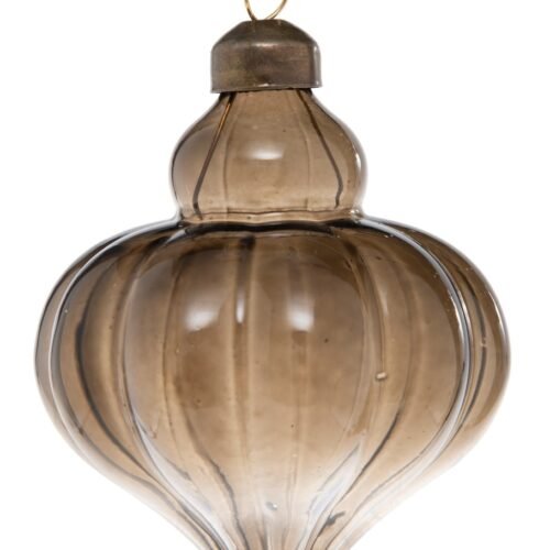 Bauble 8x10cm transparent dark brown