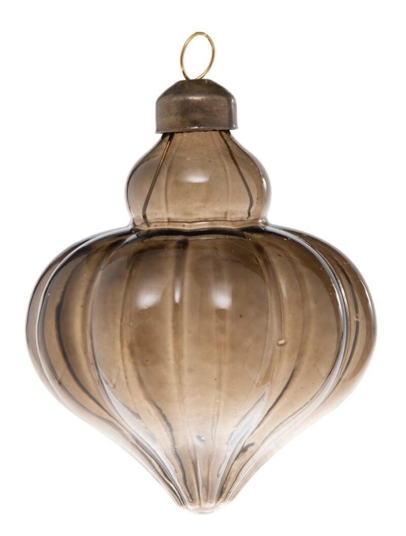 Bauble 8x10cm transparent dark brown
