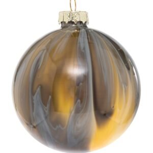 Bauble 10cm shaded yellow grey