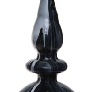 Bauble icicle 4x4x15cm marble black