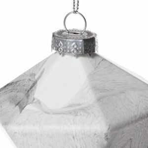 Bauble 8x10cm marble white black