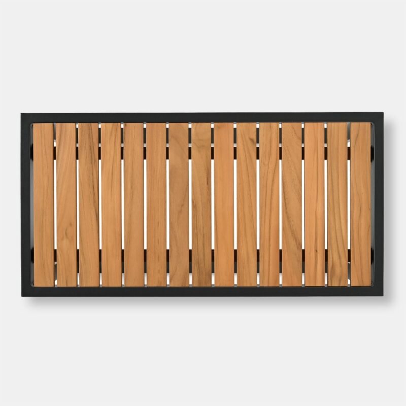 Kavos staliukas M Tamariz 75x40x55cm Aliuminis Grafitas, Tiko mediena