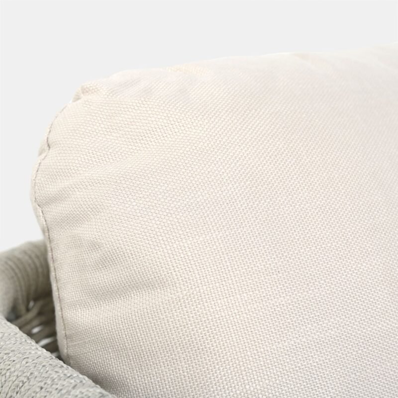 3-vietė sofa Pioverna 215x85x70cm Pilka virvė, saulės spindulių nepraleidžianti smėlio spalvos audinys