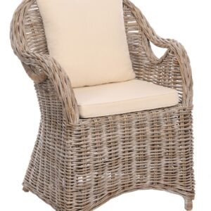 Bėžinis rotango fotelis „Athena“ su pagalve 64x56x88 cm, gamintojas „Miloo Home“