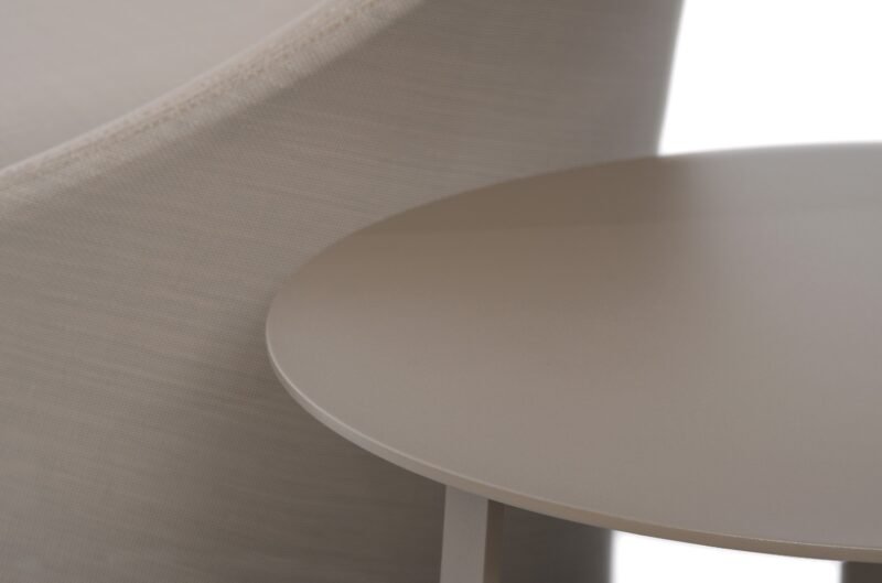 3 dalių sodo baldų komplektas „Lisbon Round“ smėlio spalvos.