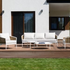 Dviejų Cora White stalelių rinkinys 40x47 cm / 100x29 cm