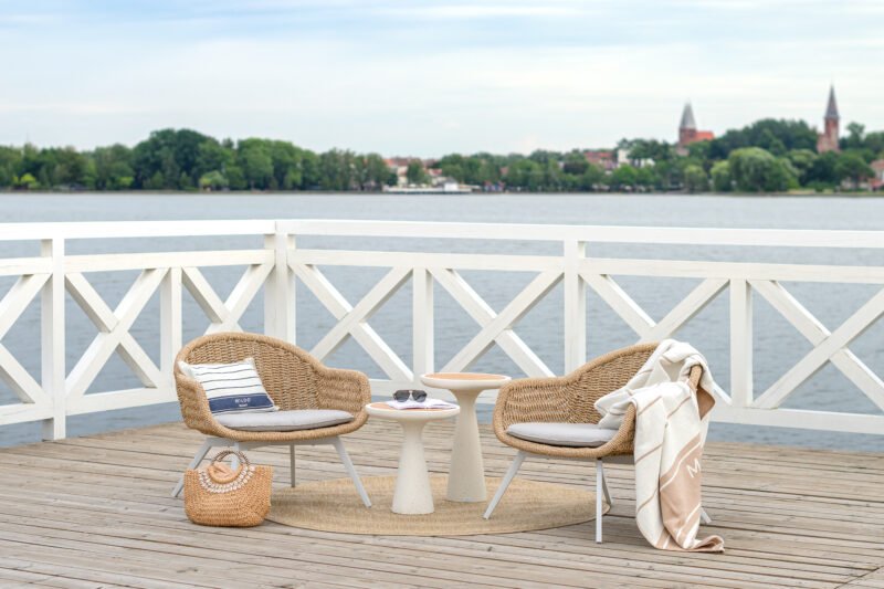 Beige garden chair Bati 82x70x47 cm by Miloo Home