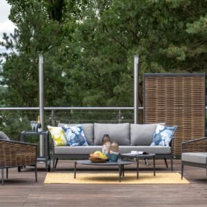 Dviejų Cora Anthracite stalų rinkinys 40x47 cm / 100x29 cm